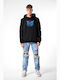 Sweatshirt with Hood Black H0214M