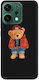 Oppo Reno 14 Bear In A Hat Black Colored Silicone Tpu Mobile Phone Case