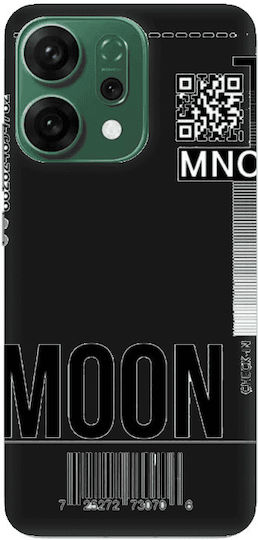 Oppo Reno 14 A Ticket To Moon Black Colored Silicone TPU Mobile Phone Case