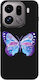 Oppo Find X9 Pro Große Schmetterling Schwarze Farbige Silikon Tpu Handyhülle