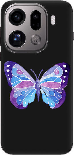 Oppo Find X9 Pro Große Schmetterling Schwarze Farbige Silikon Tpu Handyhülle
