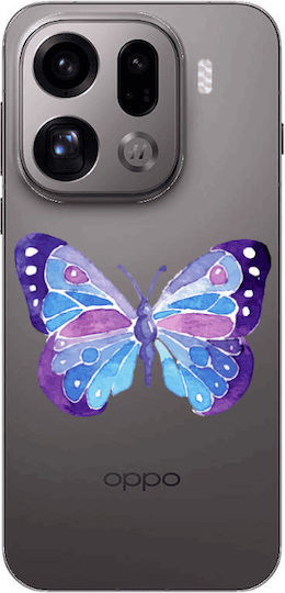 Oppo Find X9 Pro Große Schmetterling Transparente Silikon Tpu Handyhülle
