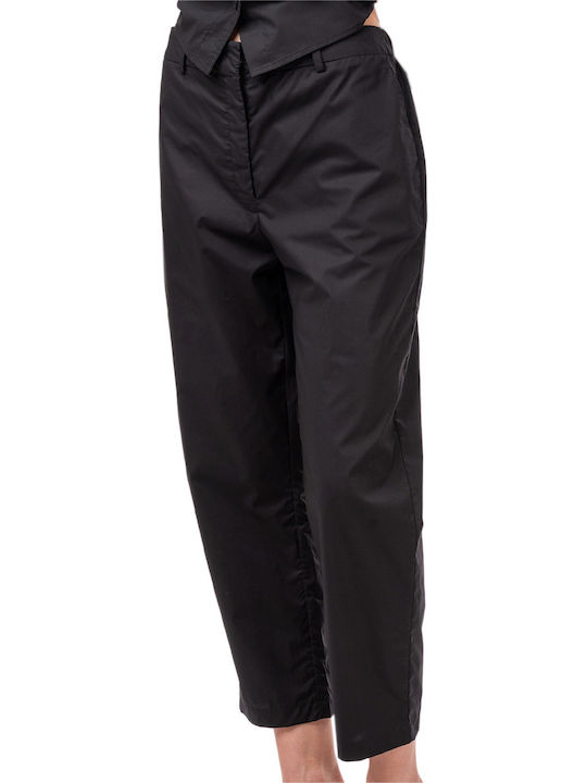 MY T Damen Stoffhose Schwarz