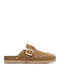 Suede Mules με Τακούνι σε Ταμπά Χρώμα