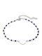 Silver And More Fußarmband aus Edelstahl Stahl Blau 24cm