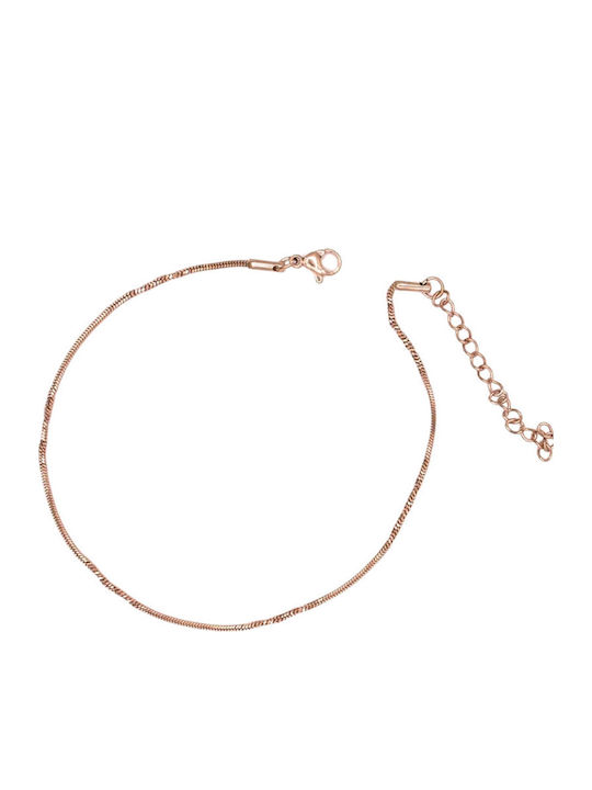 Silver And More Gold Plated Stainless Steel Black Anklet Chain 24cm