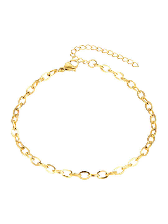 Silver And More Gold Plated Steel Anklet Chain 21cm