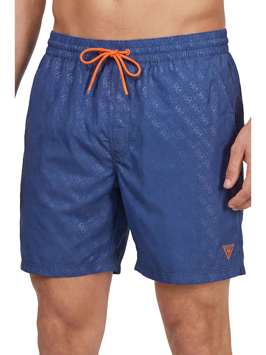 Guess Ανδρικό Μαγιό Σορτς Blue Embossed 4g Log