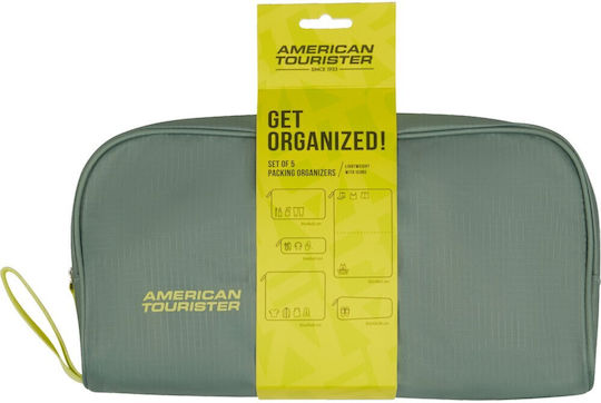 American Tourister Organizer Case Green 5 Pieces