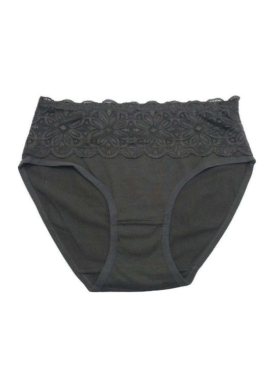 Hana Slip Bumbac Pentru Femei Cu Dantelă Negru