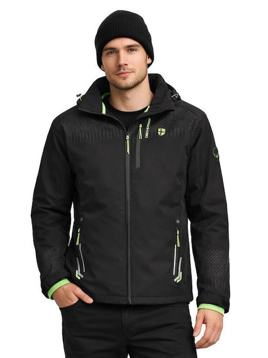 Χειμωνιάτικο Μπουφάν Softshell Αδιάβροχο και Αντιανεμικό Μαύρο