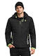 Χειμωνιάτικο Μπουφάν Softshell Αδιάβροχο και Αντιανεμικό Μαύρο
