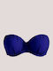 Strapless Bikini Top With Padding Blue 5036 Strapless Blue