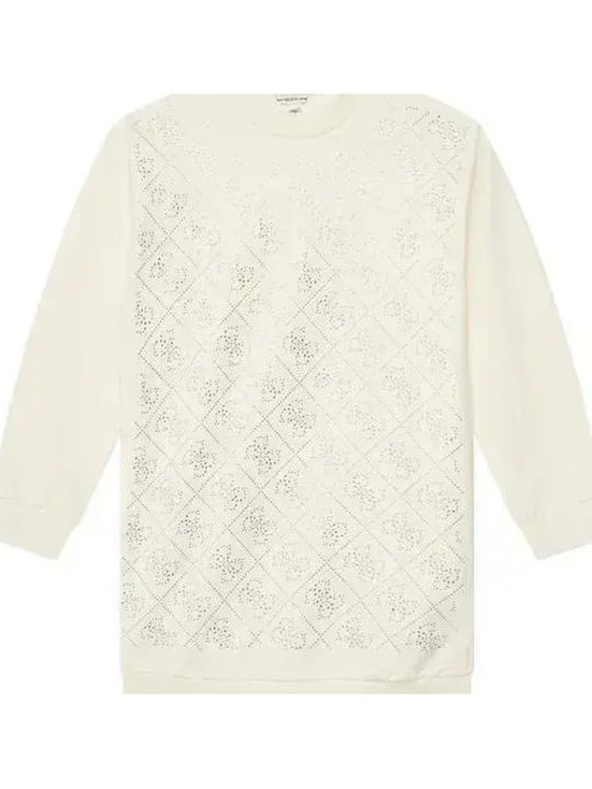 Guess Girls Sweatshirt Dress Cream White