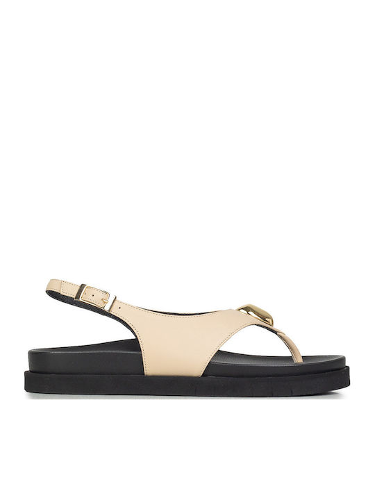 Angel Alarcon Women's Flat Sandals Ecru