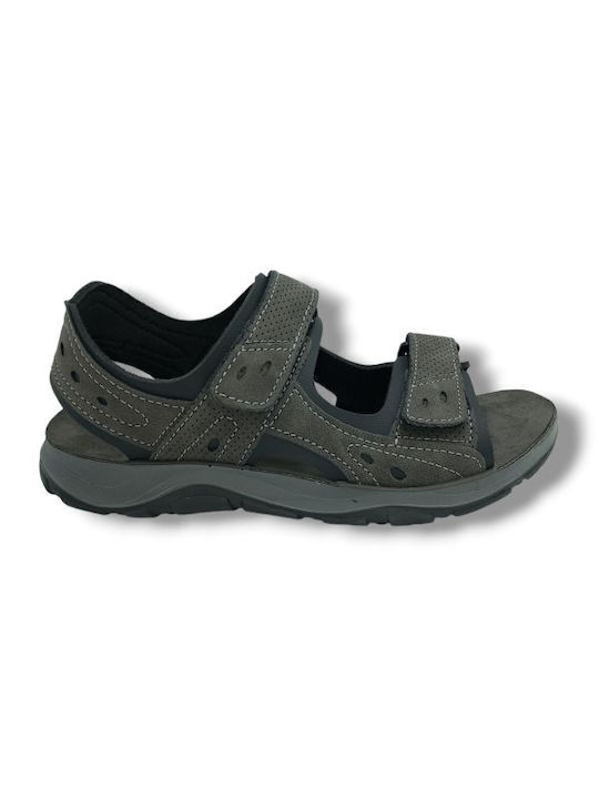 Inblu Leather Men's Sandals In Gray Color