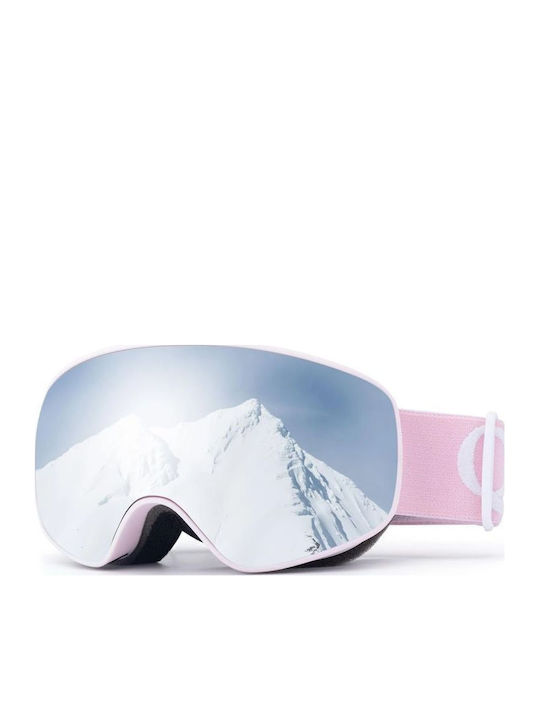 Qunature Μάσκα Σκι & Snowboard Παιδική Ροζ με Φακό σε Ροζ Χρώμα Qunature Μάσκα Σκι & Snowboard Παιδική Ροζ με Φακό σε Ροζ Χρώμα