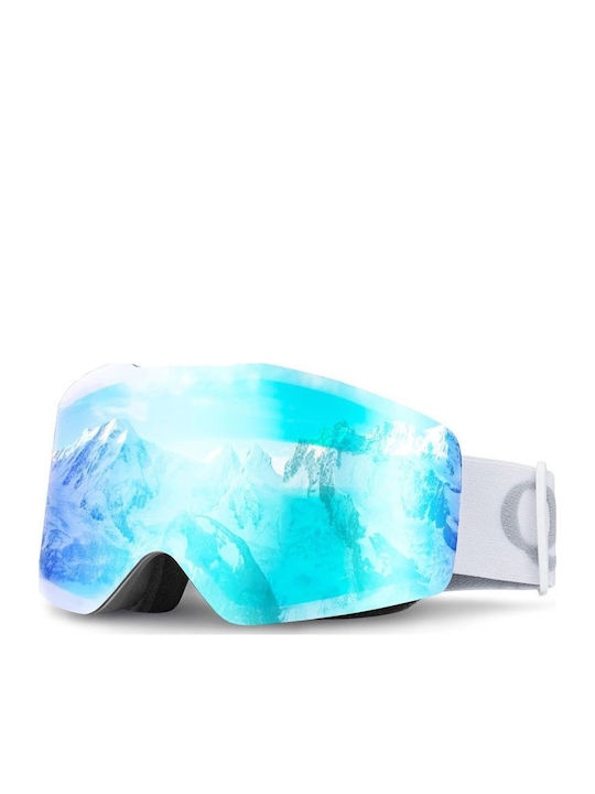 Qunature Mască Ski & Snowboard Pentru Adulți Albă cu Lentilă de Culoare Neagră Qunature Mască Ski & Snowboard Pentru Adulți Albă cu Lentilă de Culoare Neagră