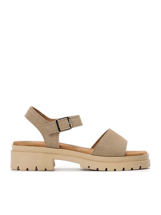 Ragazza Suede Πέδιλα Μπεζ
