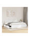 King Size Wooden Bed White with Slats for Mattress 193x203cm