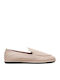 Δερμάτινα Γυναικεία Loafers σε Μπεζ Χρώμα
