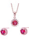 Silver And More Set with Necklace & Earrings from Gold Plated Silver with Stones