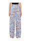 Pantaloni Dama Din Țesătură Cu Croială Regular Model Floral Blu Wave