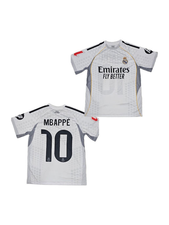 Тениска Футбол Mbappe Real Madrid 2025-2026 Бяла Balón De Oro White Унисекс Ab76345