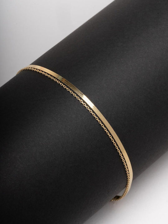 Late Again Women's Silver Gold Plated Chain Bracelet 18.5cm