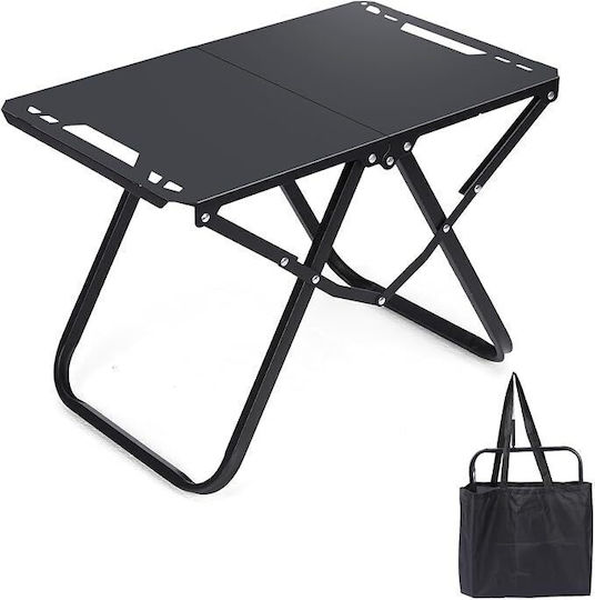 eBest Aluminium Campingtabelle für Camping 58x36x41cm Schwarz