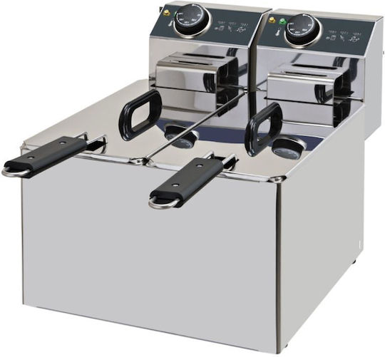 Karamco Elektrische Kommerzielle Fritteuse Doppelt 5.4kW Kapazität pro Korb 2x7lt 56x41x31.5cm