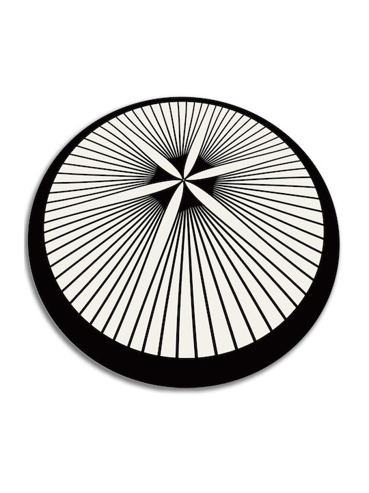 Tulup Round Kitchen Mat Black 100cm