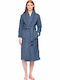 Pink Label Χειμερινή Γυναικεία Fleece Ρόμπα Cosmos Blue