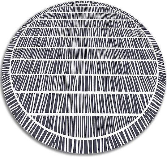 Covor Decorativ Rotund Din Vinil Pentru Birou Linii Abstracte Ø 110 Cm