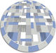 Round Decorative Vinyl Rug Office Geometric Rectangles Ø 80 Cm