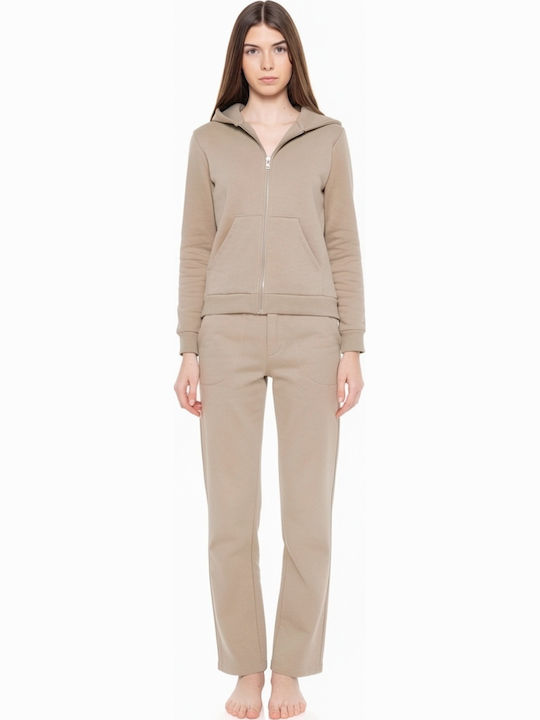 Damen Jogginghosen Beiges Set