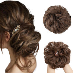 Synthetic Hair Synthetic Clip-in Bun Ponytail Wavy Brown