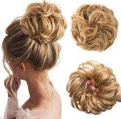 Synthetic Hair Synthetic Clip-in Bun Ponytail Wavy Golden Blonde