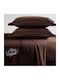 Vous & Nous Set Double Bed Sheets 240x260cm Chocolate 4 Pieces