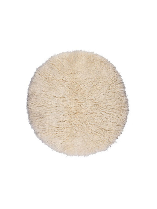 Biokarpet Flokati Натурален Кръгъл 1700гр 120x120