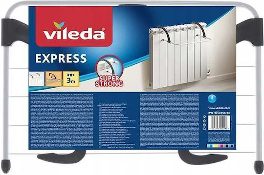 Vileda Express Folding Hanging Clothes Drying Rack for Balcony Stainless Steel