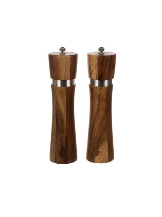 Set Rasnițe Manuale Pentru Condimente Ceramice Maro 21cm 2 Bucăți