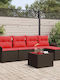 Garten- und Outdoor-Möbelsets 6 Stück Braune mit Kissen