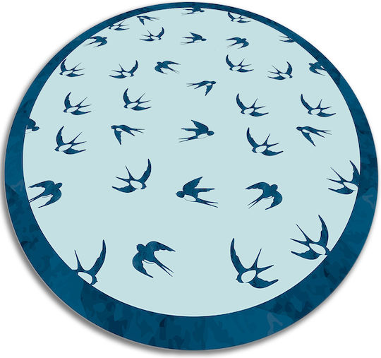 Tulup Кръгъл Син Килим Ф120см