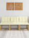Three-Seater Outdoor Wooden Sofa with Cushions