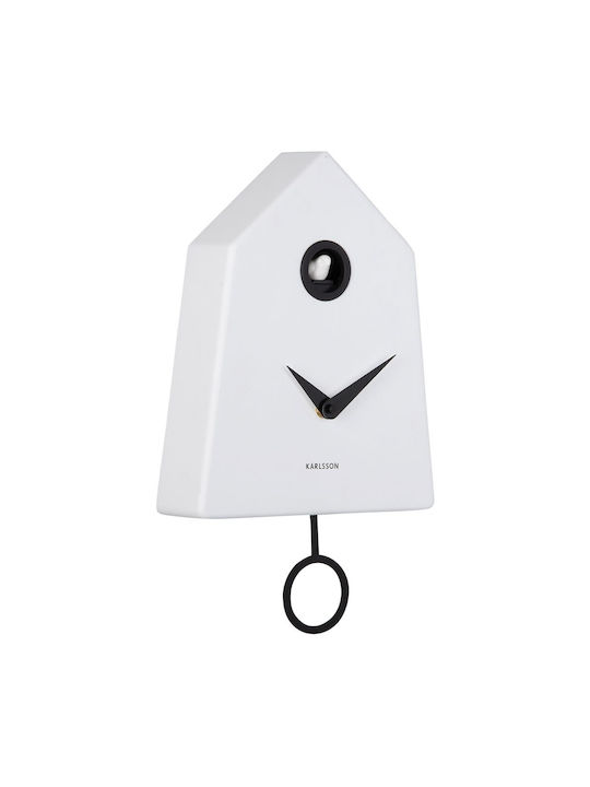 Karlsson Cuckoo Wall Clock Plastic White 21.5x7...