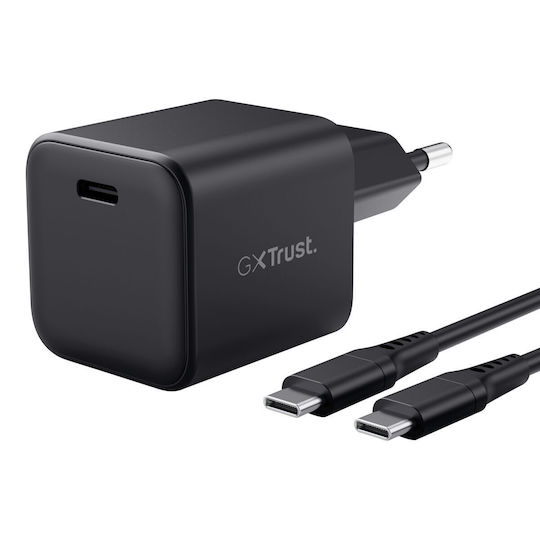 Trust Φορτιστής με Θύρα USB-C και Καλώδιο USB-C 65W Μαύρος (26143)
