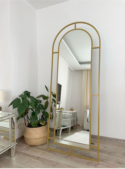 SteweHome Oval Mirror with Gold Metal Frame 180x70cm