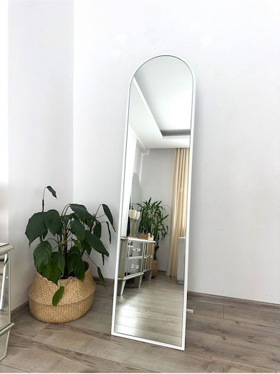 SteweHome Καθρέπτης Οβάλ με Λευκό Μεταλλικό Πλαίσιο 160x40cm