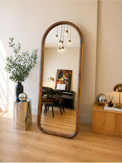 SteweHome Oval Mirror with Wooden Frame 180x70cm
